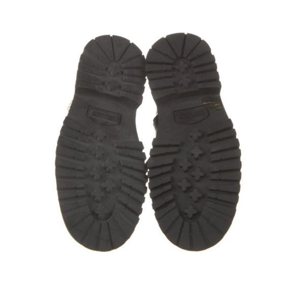 Moschino Leather Pearl Embellished Platform Combat Black Boots Size 36 - Picture 5 of 5